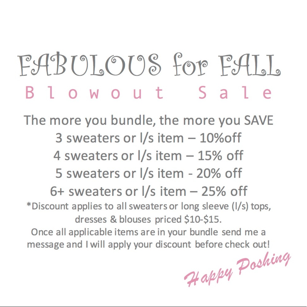 FABULOUS for FALL Blowout Sale!